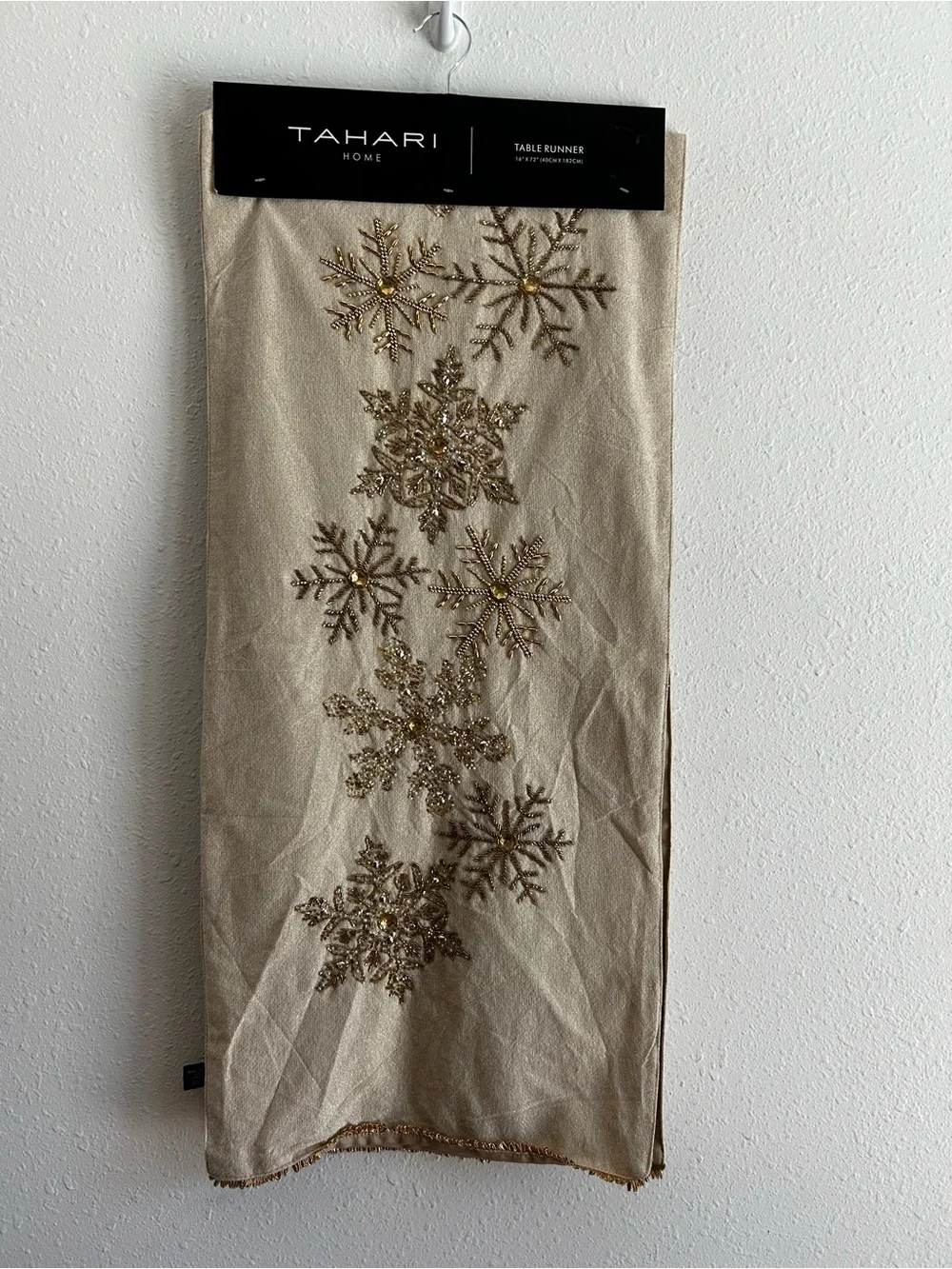Tahari Gold Beaded Table Runner Glam Christmas Holiday NYE Party 16